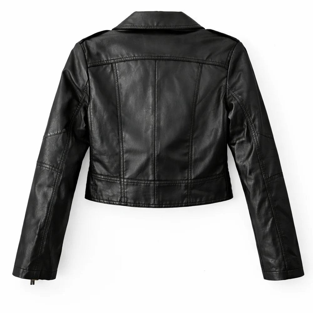 Few Moda New York Black Faux Leather Moto Jacket – Size M - Picture 4 of 5